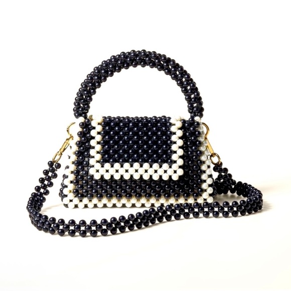 Kate Spade New York x Target Color-block Beaded Crossbody Bag Black & White - Picture 1 of 8